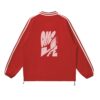 Contrast Striped Lapel Collar Sweatshirt - Image 8