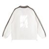 Contrast Striped Lapel Collar Sweatshirt - Image 4